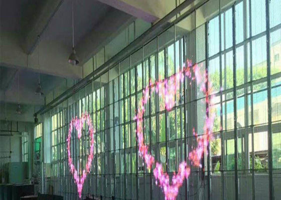 P15 Przezroczysty wyświetlacz LED Clear Full Color SMD3528 Oszczędność energii 65746 Dos / Sqm